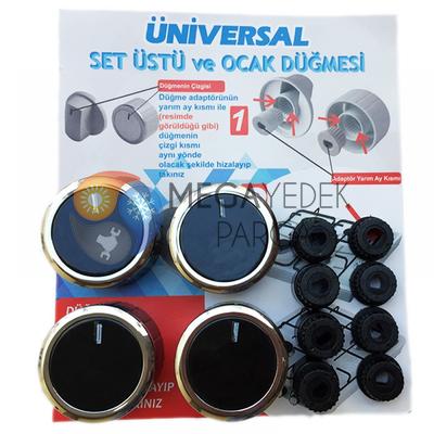  Universal Model Ankastre Fırın ve Ocak Siyah Düğme Takımı